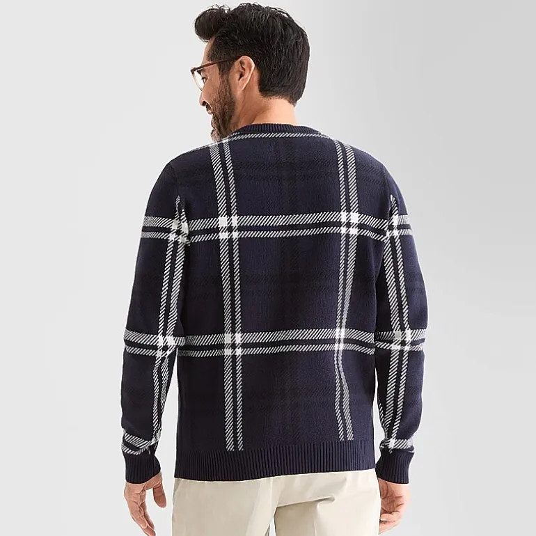 Stafford Mens Crew Neck Long Sleeve Pullover Sweater