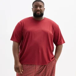 Stafford Mens Crew Neck Short Sleeve Big and Tall Pajama Top