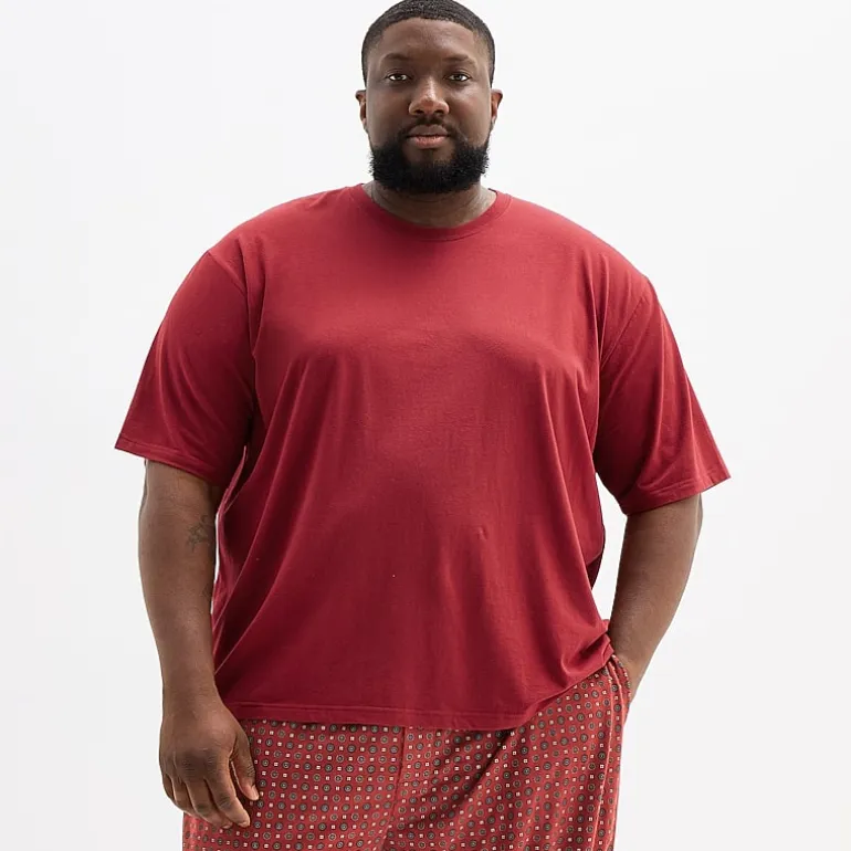 Stafford Mens Crew Neck Short Sleeve Big and Tall Pajama Top