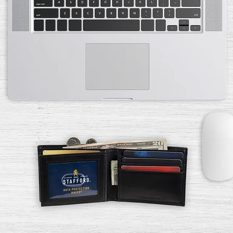 Stafford Mens Extra Capacity Rfid Blocking Bifold Wallet