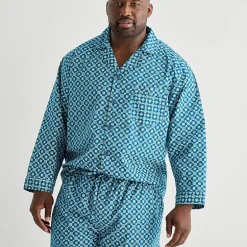 Stafford Mens Long Sleeve 2-pc. Big and Tall Pajama Set