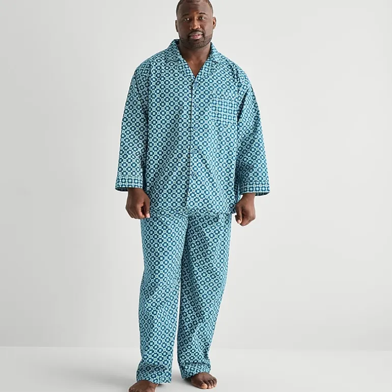 Stafford Mens Long Sleeve 2-pc. Big and Tall Pajama Set