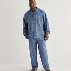 Stafford Mens Long Sleeve 2-pc. Big and Tall Pajama Set