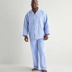 Stafford Mens Long Sleeve 2-pc. Big and Tall Pajama Set