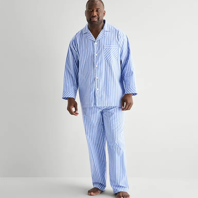 Stafford Mens Long Sleeve 2-pc. Big and Tall Pajama Set