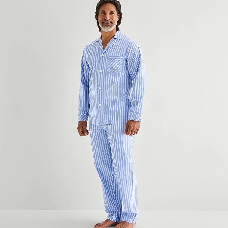 Stafford Mens Long Sleeve 2-pc. Pajama Set