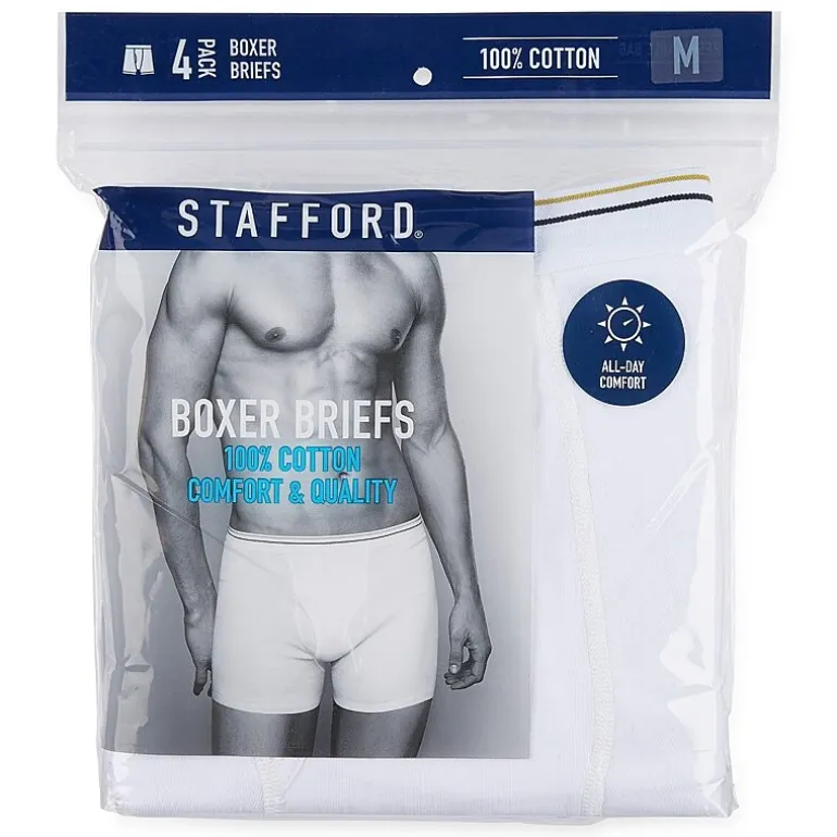 Stafford Mens 4 Pack Boxer Briefs 302866