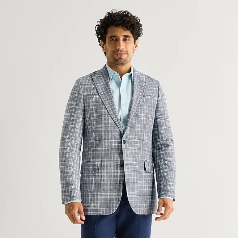 Stafford Mens Plaid Classic Fit Sport Coat