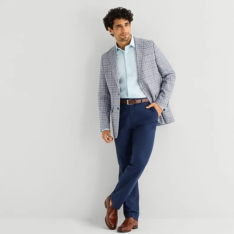 Stafford Mens Plaid Classic Fit Sport Coat