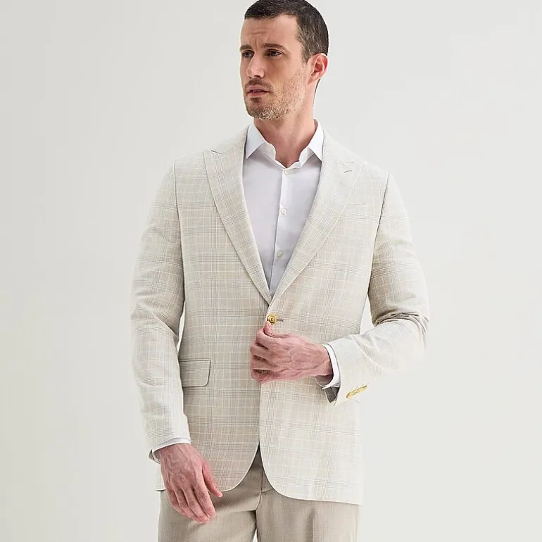 Stafford Mens Plaid Classic Fit Sport Coat