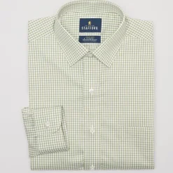 Stafford Mens Regular Fit Easy-on + Easy-off Sensory Friendly Adaptive Stretch Fabric Wrinkle Free Long Sleeve Dress Shirt