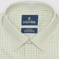 Stafford Mens Regular Fit Easy-on + Easy-off Sensory Friendly Adaptive Stretch Fabric Wrinkle Free Long Sleeve Dress Shirt