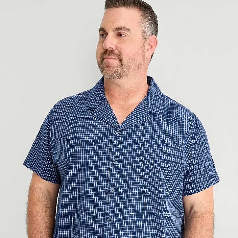 Stafford Mens Short Sleeve 2-pc. Big and Tall Pajama Set