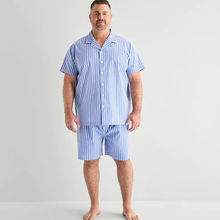 Stafford Mens Short Sleeve 2-pc. Big and Tall Pajama Set