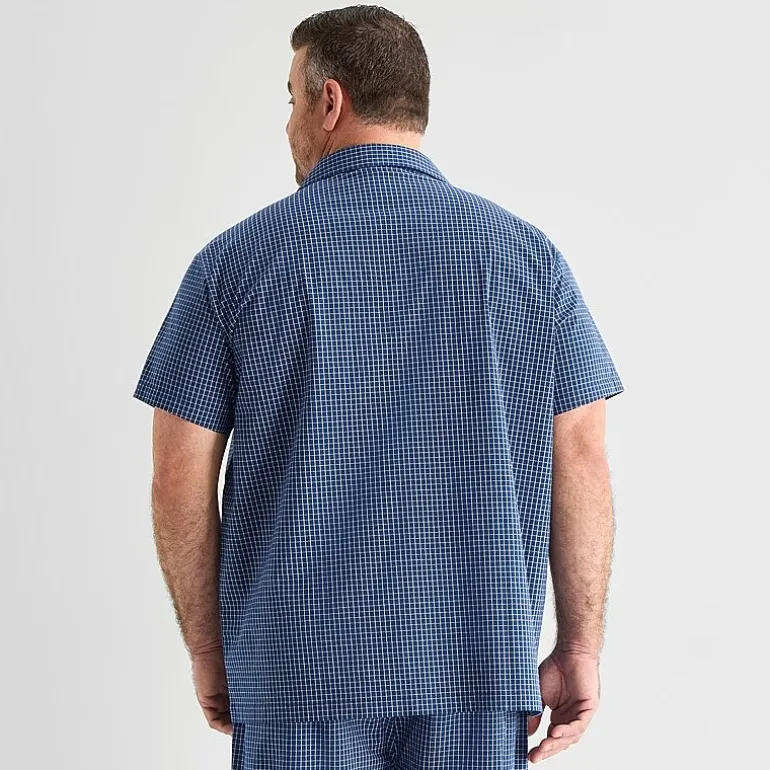 Stafford Mens Short Sleeve 2-pc. Big and Tall Pajama Set