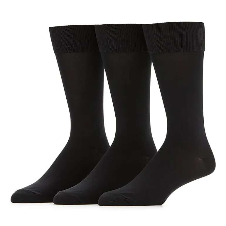 Stafford Microfiber Mens 3 Pair Crew Socks