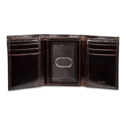 Stafford Rfid Split Pull-Up Trifoldw/Intrior Zipper Mens Personalized Trifold Wallet