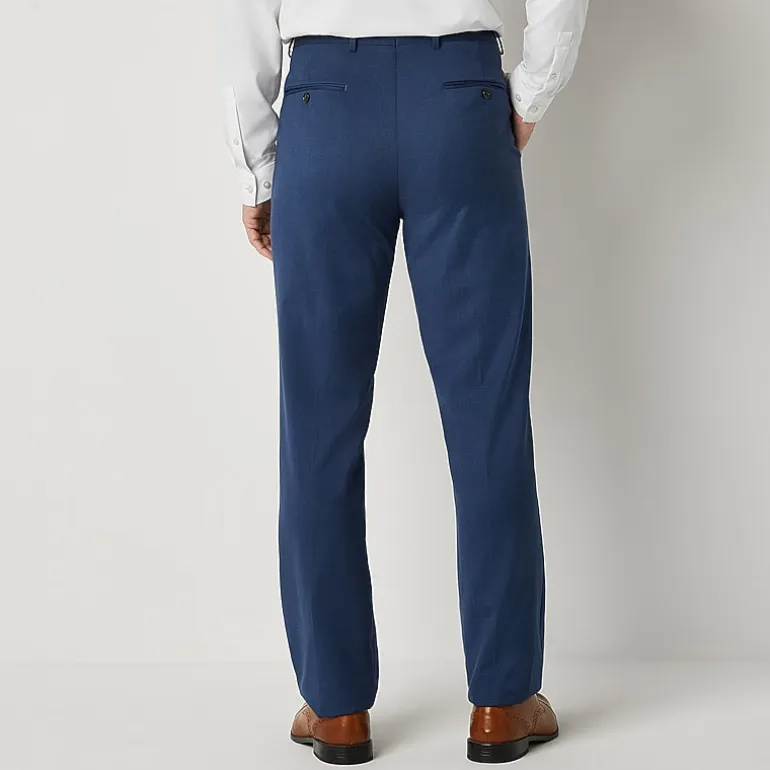 Stafford Signature Coolmax All Season Ecomade Men's Blue Birdseye Big and Tall Stretch Classic Fit Suit Separates