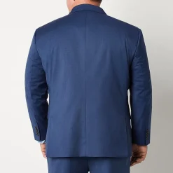 Stafford Signature Coolmax All Season Ecomade Men's Blue Birdseye Big and Tall Stretch Classic Fit Suit Separates