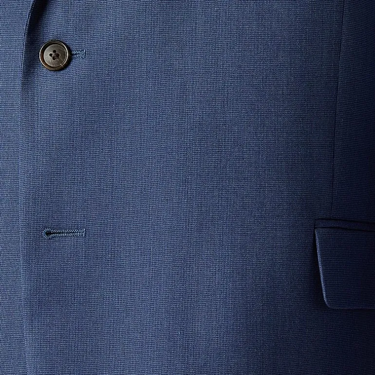 Stafford Signature Coolmax All Season Ecomade Men's Blue Birdseye Big and Tall Stretch Classic Fit Suit Separates