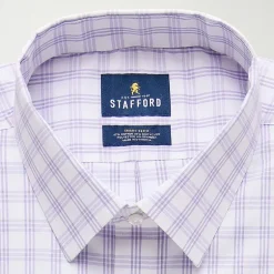 Stafford Smart Tech Big And Tall Mens Regular Fit Stretch Fabric Wrinkle Free Long Sleeve Dress Shirt
