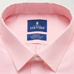Stafford Smart Tech Big And Tall Mens Regular Fit Stretch Fabric Wrinkle Free Long Sleeve Dress Shirt