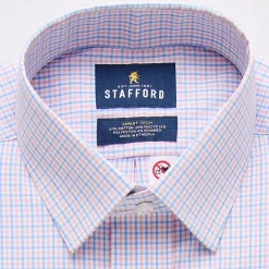 Stafford Smart Tech Magna Ready® Mens Regular Fit Easy-on + Easy-off Sensory Friendly Adaptive Stretch Fabric Wrinkle Free Long Sleeve Dress Shirt