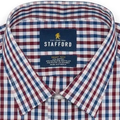 Stafford Smart Tech Mens Classic Fit Stretch Fabric Wrinkle Free Long Sleeve Dress Shirt
