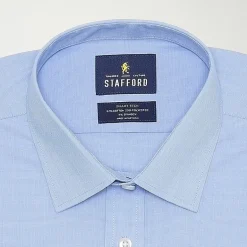 Stafford Smart Tech Mens Regular Fit Stretch Fabric Wrinkle Free Long Sleeve Dress Shirt