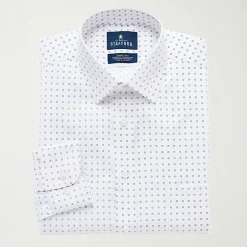 Stafford Smart Tech Mens Regular Fit Stretch Fabric Wrinkle Free Long Sleeve Dress Shirt