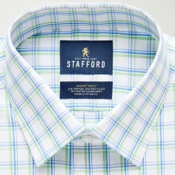 Stafford Smart Tech Mens Regular Fit Stretch Fabric Wrinkle Free Long Sleeve Dress Shirt