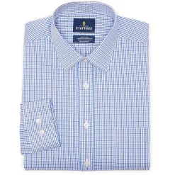 Stafford Smart Tech Mens Slim Fit Stretch Fabric Wrinkle Free Long Sleeve Dress Shirt