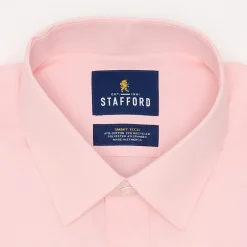 Stafford Smart Tech Mens Slim Fit Stretch Fabric Wrinkle Free Long Sleeve Dress Shirt