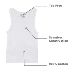 Stafford Super Soft Cotton Mens Round Neck Sleeveless 4 Pack Tank