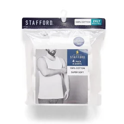 Stafford Super Soft Cotton Mens Round Neck Sleeveless 4 Pack Tank