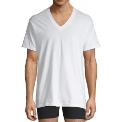 Stafford Super Soft Cotton Mens 4 Pack Short Sleeve V Neck T-Shirt