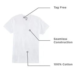 Stafford Super Soft Cotton Mens 4 Pack Short Sleeve V Neck T-Shirt