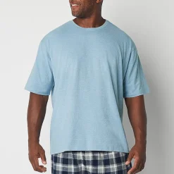 Stafford Super Soft Mens Crew Neck Short Sleeve Big and Tall Pajama Top