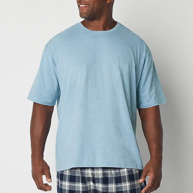 Stafford Super Soft Mens Crew Neck Short Sleeve Big and Tall Pajama Top