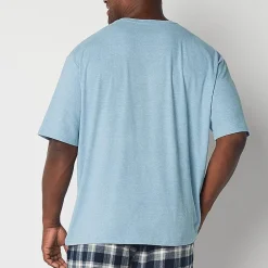 Stafford Super Soft Mens Crew Neck Short Sleeve Big and Tall Pajama Top