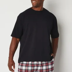 Stafford Super Soft Mens Crew Neck Short Sleeve Big and Tall Pajama Top