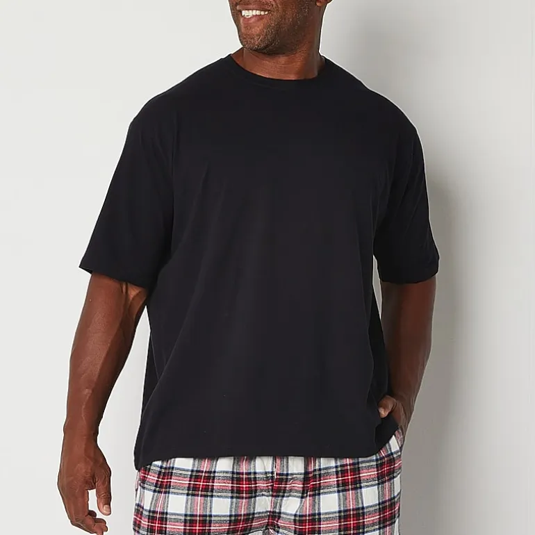 Stafford Super Soft Mens Crew Neck Short Sleeve Big and Tall Pajama Top