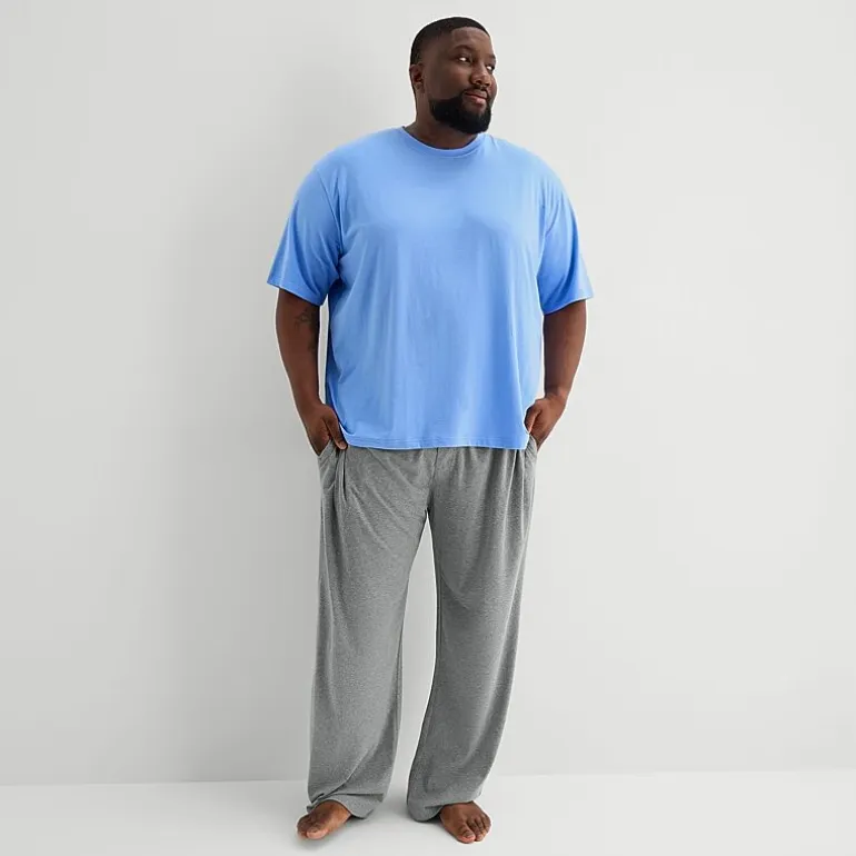Stafford Super Soft Mens Crew Neck Short Sleeve Big and Tall Pajama Top