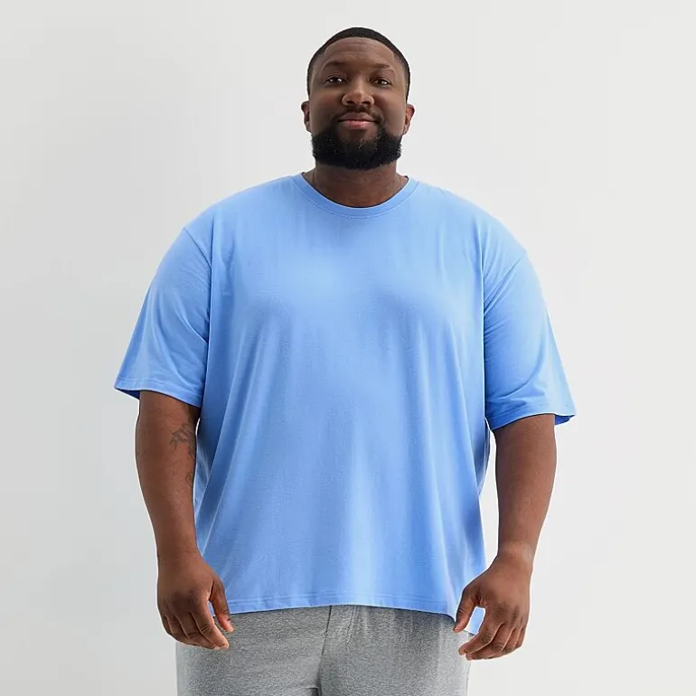Stafford Super Soft Mens Crew Neck Short Sleeve Big and Tall Pajama Top