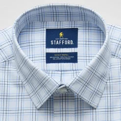 Stafford Sweat Repel Advanced Performance Mens Regular Fit Stretch Fabric Wrinkle Free Long Sleeve Dress Shirt