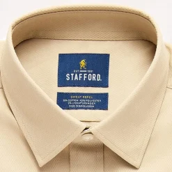Stafford Sweat Repel Advanced Performance Mens Regular Fit Stretch Fabric Wrinkle Free Long Sleeve Dress Shirt