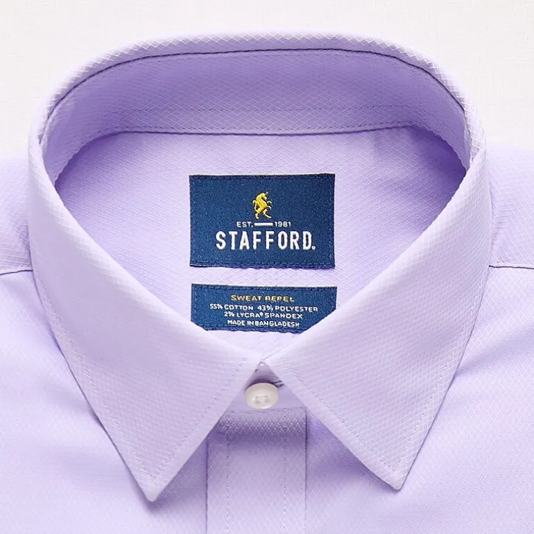Stafford Sweat Repel Advanced Performance Mens Regular Fit Stretch Fabric Wrinkle Free Long Sleeve Dress Shirt