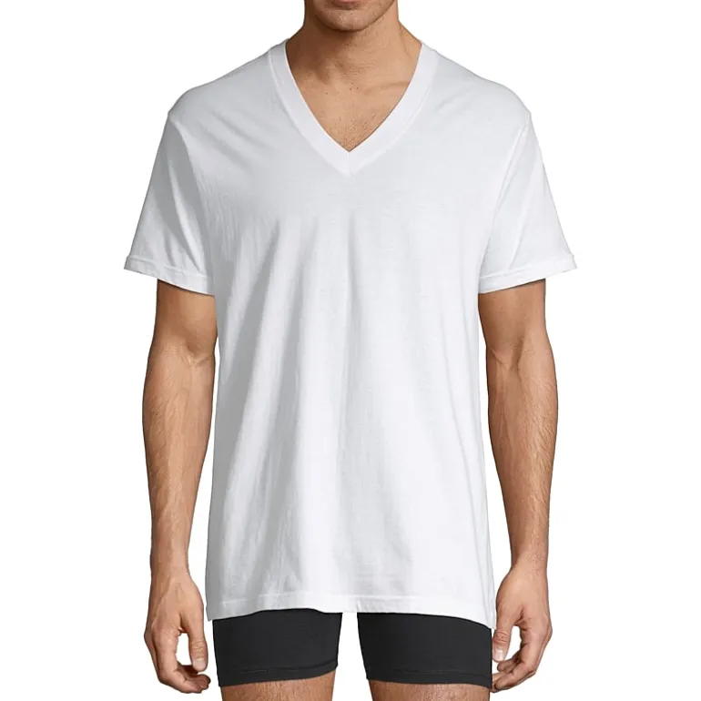 Stafford Ultra Soft Mens 4 Pack Short Sleeve V Neck T-Shirt