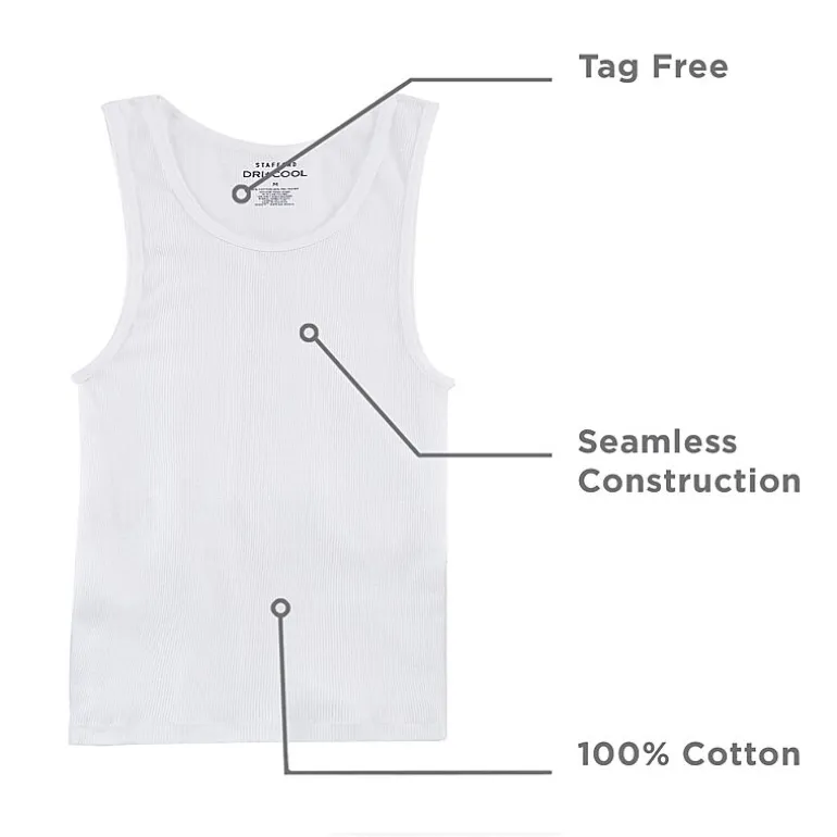 Stafford Ultra Soft Mens Round Neck Sleeveless 4 Pack Big and Tall Tank