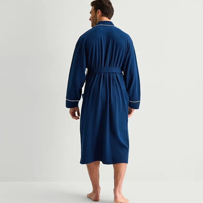 Stafford Waffle One Size Mens Waffle Long Sleeve Long Length Robe